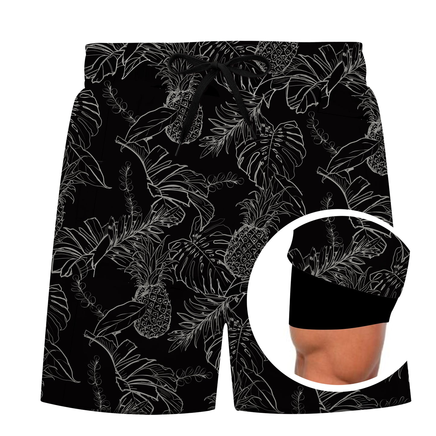 Lollipie Mens Swimming Trunks with Compression Liner Swim Shorts 7 inch Quick Dry Bathing Suit Anti Chafe Boardshorts