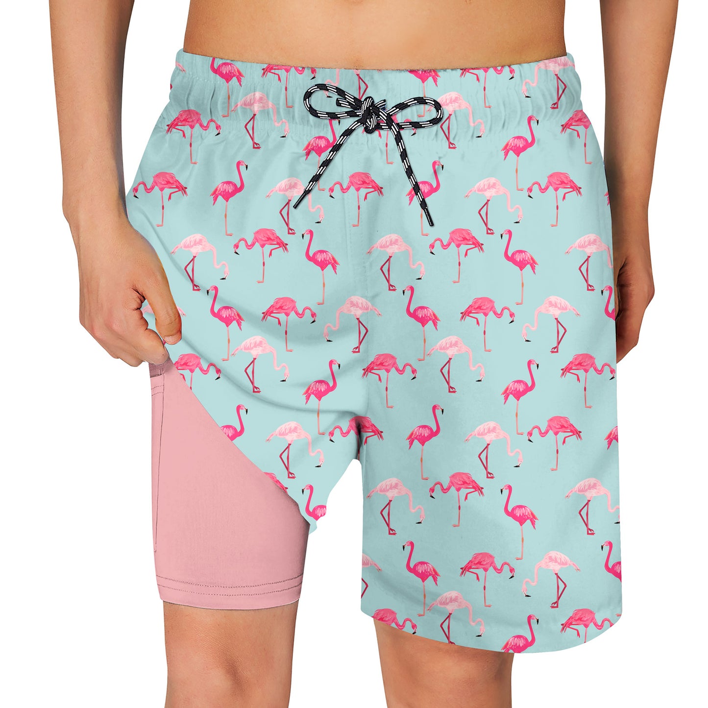 Lollipie Boys Swim Trunks Compression Liner Swim Shorts