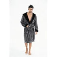 Lollipie Mens Hooded Bathrobe Lightweight Warm Long Style Plush Fleece Bathrobe with Pockets