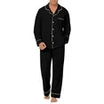 Lollipie Men Pajamas Set Pjs Button Down Sleepwear 2 Piece Long Sleeve Lounge Set Soft Nightwear with Pockets