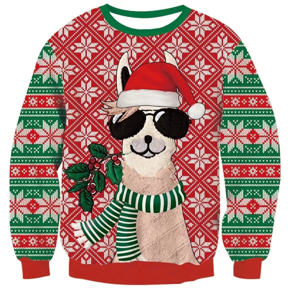 Lollipie Mens Ugly Christmas Sweaters Soft Graphic Pullover Long Sleeve Knitted Sweaters for Christmas Party & Holiday Sweater