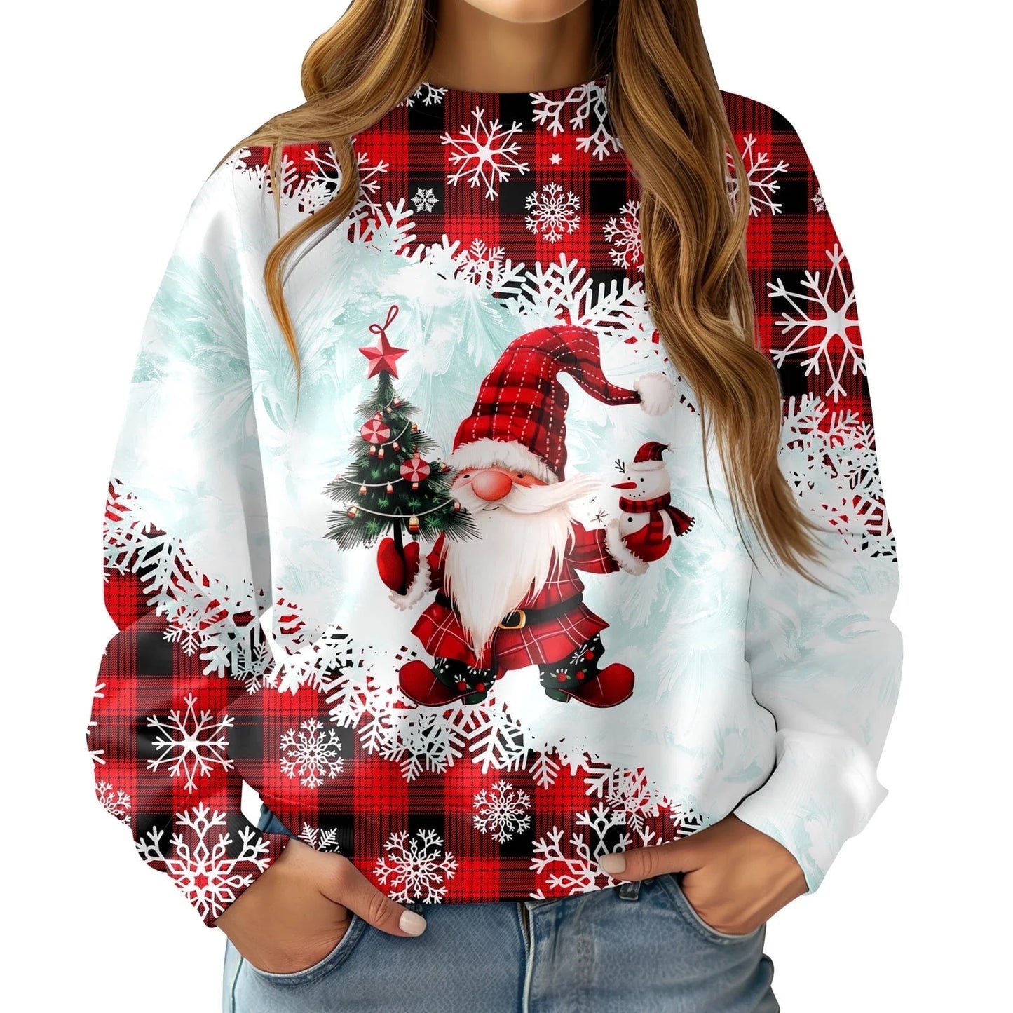Lollipie Women Ugly Christmas Sweatshirt Long Sleeve Shirts Crew Neck Pullover