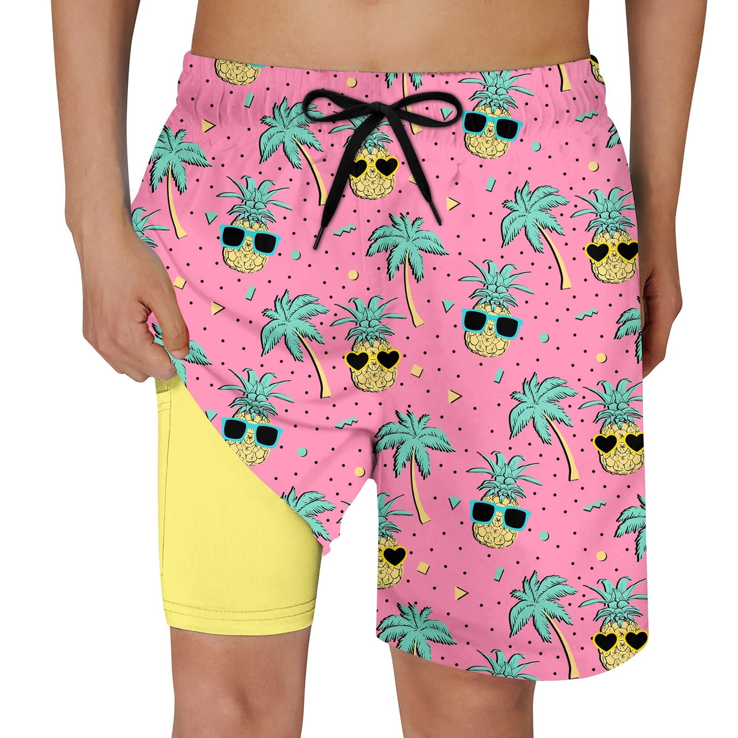Lollipie Boys Swim Trunks Compression Liner Swim Shorts