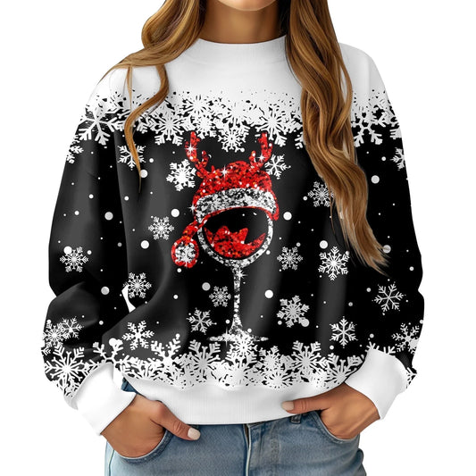 Lollipie Women Ugly Christmas Sweatshirt Long Sleeve Shirts Crew Neck Pullover